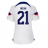 Förenta staterna Timothy Weah #21 Hemmatröja Dam VM 2022 Kortärmad